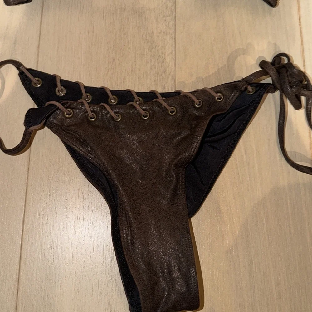 Frankie’s Bikinis Tia Leather Look Bikini